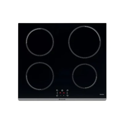Image de Brandt BPI6464B Plaque Induction Table de Cuisson Encastrable Noir 4 Foyers 7200W Dimensions Encastrement : 56x49cm Précision et Performances Fabriqué en France