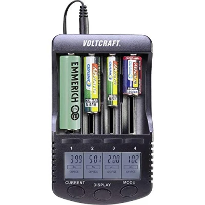 Image de Chargeur de Piles Rondes VOLTCRAFT CC 2 NiMH, NiCd, Li ION LR6 (AA), LR03 (AAA), LR14 (C), sub C, 26650, 26500, 18650,