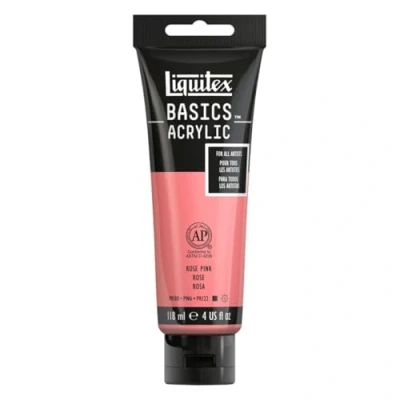 Image de Liquitex 8870078 Basics peinture acrylique, artistique monopigmentée, résistante à la lumière, qualité archive, finition satinée, tube de 118 ml Rose