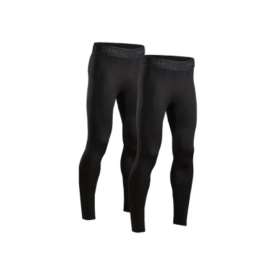 Image de Danish Endurance Compression 2 PACK Caleçon long, Homme, Taille: Large, Black