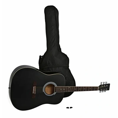 Image de Guitare western JUAN MIGUEL NAVARREZ NV31 noire avec étui