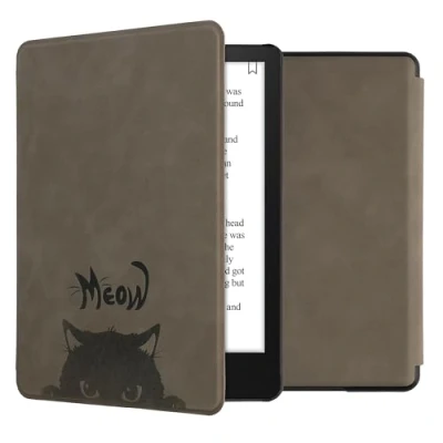 Image de kwmobile Etui Compatible avec Kindle Paperwhite 11e génération Étui à Rabat magnétique Tablette eReader Similicuir pour Gris Noir