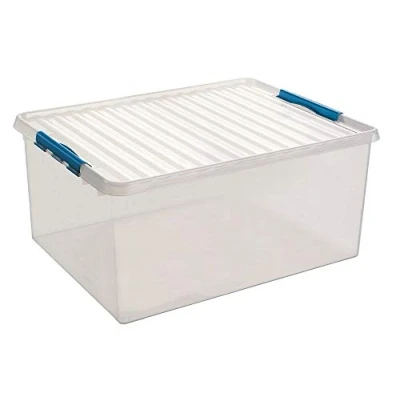 Image de Sunware Q Line Boîte de rangement Transparent Bleu 120 l 80 x 50 38 cm