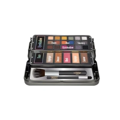 Image de bonvoyage Hello Beautiful, Ensemble De Maquillage Professionnel Avec Fards À Paupières, Bronzer, Blush, Poudre Fixante Et Crayon Sourcils, Accessoires Inclus