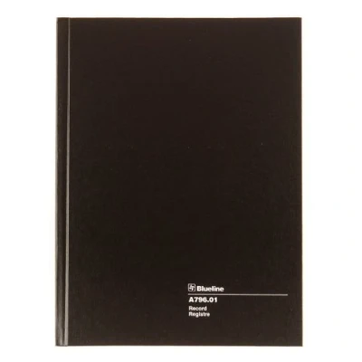 Image de Blueline Record Book, Noir, 26 x 19,5 cm, 200 pages (A796.01)