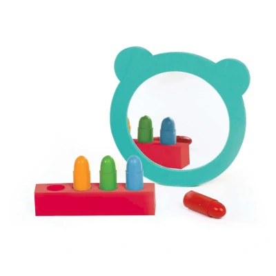 Image de LUDI Coffret Aquacolor Jeu de coloriage Bain 4 Crayons effaçables + 1 Miroir Souple Dès 10 Mois