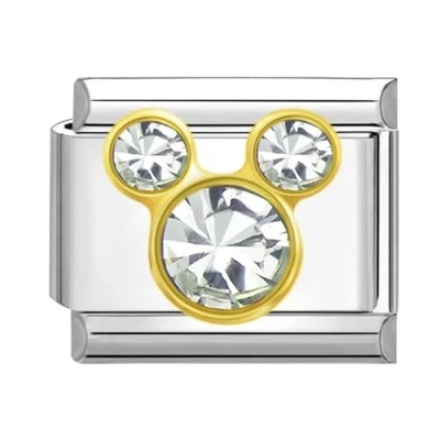 Image de Quiges 9mm Italian style Charm Link Module en acier inoxydable souris pour les bracelets de italien
