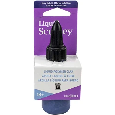 Image de Sculpey liquide, métallisé, 29 ml, Argile, Bleu Marine/Métallique, Taille unique