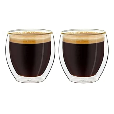 Image de Creano Ensemble de 2 Verres à Espresso Double Paroi, Thermiques Effet Flottant 100ml