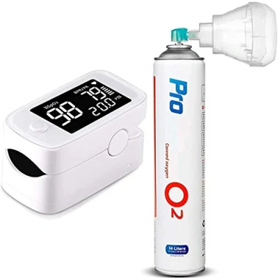 Image de Promedix PR 870 Oxymètre de pouls + 994 Oxygène 12L o2 99,4% embout buccal avec écran LED HD 1,5&quot;
