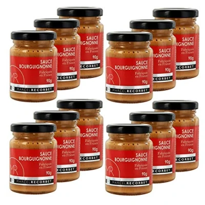 Image de Lot 12x Sauce bourguignonne fabriquée en France MR pot 90g