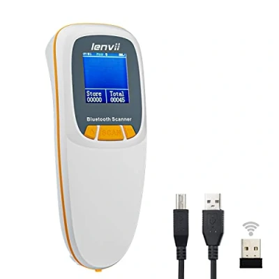 Image de LENVII R777 Lecteur de Code Barre sans Fil et Filaire, 2.4G/Bluetooth/USB Scanner Codes à Barres 1D/2D/Datamatrix QR Barcode Douchette (Blanc)