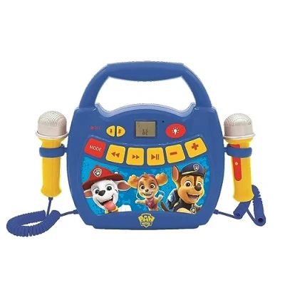 Image de Lexibook, La Pat&#039; Patrouille, Lecteur Musical karaoké Portable pour Enfants, 2 Micros, Effets Lumineux, Bluetooth, Enregistrement/Changement de Voix, Batteries Rechargeables, Bleu/Rouge, MP320PAZ