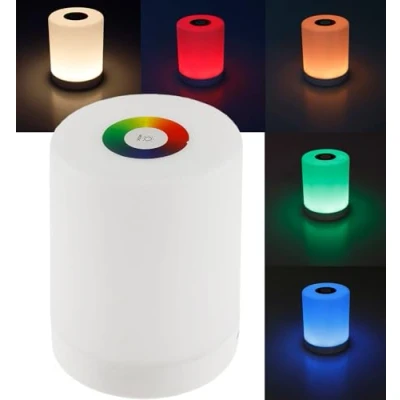 Image de ChiliTec Lampe de table LED tactile avec batterie à intensité variable interrupteur RVB Couleurs réglables Rechargeable par USB