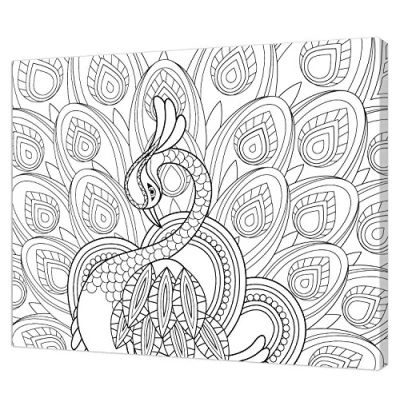 Image de Pintcolor 7807.0 châssis avec Toile imprimée à colorier, Bois de Sapin, Blanc/Noir, 40 x 50 3,5 cm