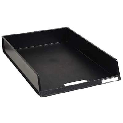 Image de Exacompta Réf. 11014D 1 corbeille à courrier C4 dimensions 34,5x24,6x5,9 cm pour documents au format plus rebord incliné de 15 mm couleur noir