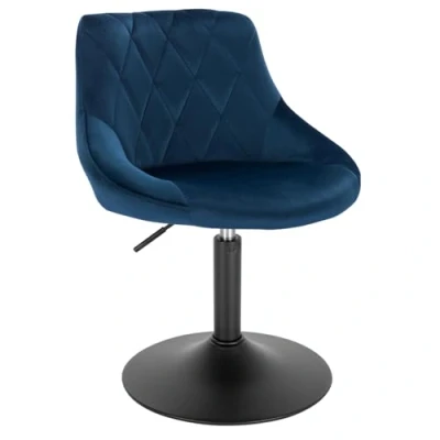 Image de WOLTU Lot de 1 Tabouret comptoir Réglable en Hauteur et pivotante,Tabouret bistrot Velours Structure métallique, 42 58cm, Bleu, BH242bl