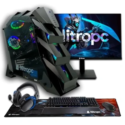 Image de PC Gamer complet Nitropc Pack Nitro Plus v2 AMD Ryzen 9 7950X3D, RTX 4080 SUPER 16GB, RAM 32GB, M.2 2TB, Win11, WiFi Écran 27 4K IPS et accessoires Neuf
