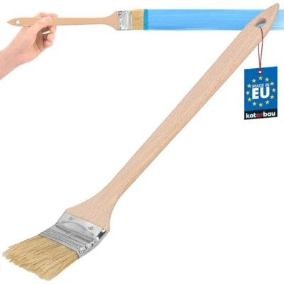 Image de KOTARBAU® Pinceau pour radiateur 50 mm Angle à lasurer, de Peinture, en Bois endroits Difficiles d&#039;accès