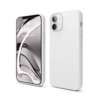 Image de elago Coque de Protection en Silicone Liquide Compatible avec iPhone 12 Mini (5,4&quot;), qualité supérieure, intégrale la : Structure à 3 Couches (Blanc)