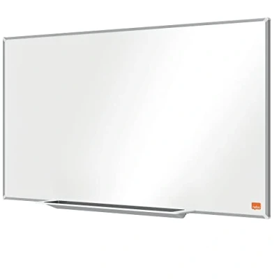 Image de Nobo Tableau Blanc Magnétique Widescreen Acier Nano Clean avec Porte Marqueurs, 710 x 400 mm, Bords Fins, Système de Fixation InvisaMount, Impression Pro, Blanc, 1915253