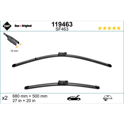 Image de Balai d&#039;essuie glace Swf Visioflex 119463 avant Sans Cadre AUDI: Q7