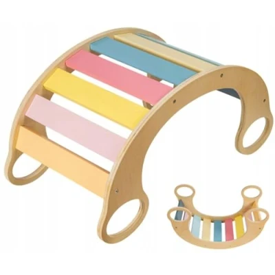 Image de COIL Balançoire d&#039;escalade Montessori Arche à bascule en bois