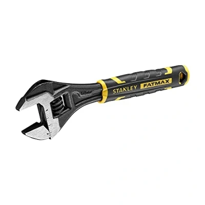 Image de Stanley FatMax FMHT13125 0 Clé à molette réglable 6&quot; bi matière avec ouverture rapide, mesures métriques et en pouces, trou de suspension Noir/Jaune