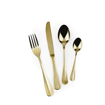 Image de Excelsa Elite Gold Service de 24 couverts en acier 18/0