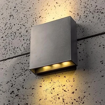Image de CGC Lighting Applique murale d&#039;extérieur gris foncé anthracite 6 W LED 630 lumens rectangulaire 4000 K (petite)