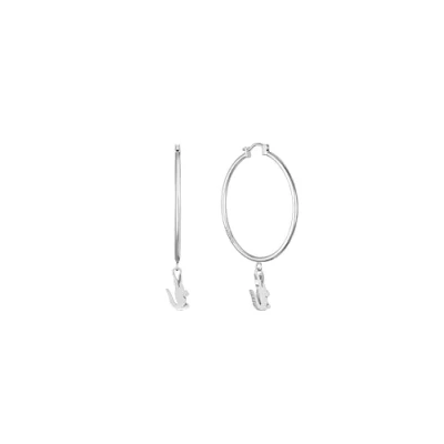 Image de Lacoste Crocodile Boucles d&#039;oreilles silvercoloured, Taille: One Size, Silver coloured