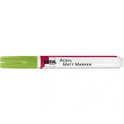 Image de Kreul 46238 Marqueur acrylique mat Medium avec pointe ogive env. 2 4 mm, vert mat, peinture permanente à base d&#039;eau, pour accents en filigrane