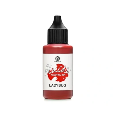 Image de Octopus 30ml Fluids Alcohol Ink Ladybug, Encre à alcool pour Fluid Art et Resin Art, rouge
