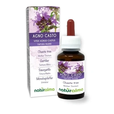 Image de Gattilier (Vitex agnus castus) fruits Teinture Mère sans alcool Naturalma Extrait liquide gouttes 60 ml Complément alimentaire Végétalien ou végan