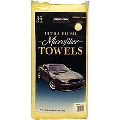 Image de KIRKLAND SIGNATURE 713161 Paquet de 36 Serviettes en Microfibres Ultra Douces, Jaune