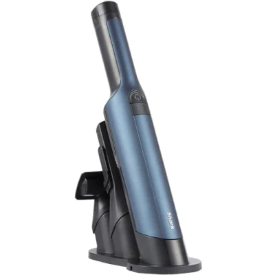 Image de Shark WandVac 2.0 Aspirateur à main sans fil, petit et léger, puissant avec brosse/poignée outils multi surfaces, base de chargement, bleu WV270EU