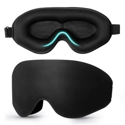 Image de Blendura Masque de Nuit, 3D Cache Yeux pour Dormir Bloquer la Lumière Sommeil 20mm Contour Profond Doux et Confortables Nuit Femme Homme