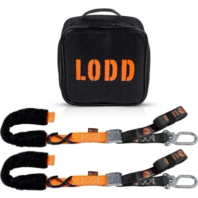 Image de LODD Sangles Moto Boucles avec Protection en Fourrure Synthétique d&#039;Arrimage Résistantes 1500kg 38mm de Large Valise Transport Incluse (Parent) (Boucle/Mousqueton tournant)