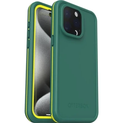 Image de OtterBox Fre Coque pour iPhone 15 Pro Max MagSafe, étanche (IP68),protection avec protecteur d&#039;écran intégré, fabriqué de manière durable, supporte 5 x plus chutes que la norme militaire, Vert