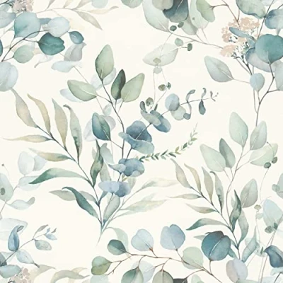 Image de Rasch Papier peint 300215 intissé clair avec eucalyptus et plantes vertes à l&#039;aspect aquarelle