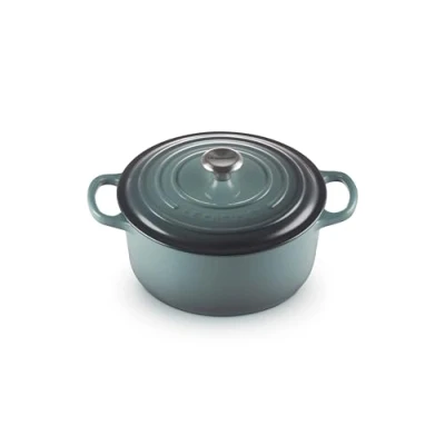 Image de Le Creuset Cocotte Signature en Fonte Émaillée avec Couvercle, Ø 22 cm, Ronde, 3.3 L, 3.932 kg, Ocean, 21177226302430