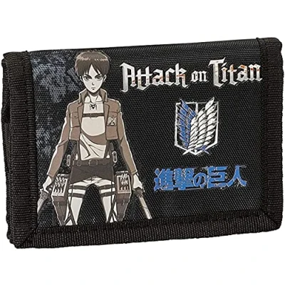 Image de Attack on Titan Portefeuille Attaches des GIGANTS Comix Anime, Noir, décontracté