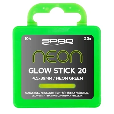 Image de Spro Neon Glow Stick Green Lot de 20 bâtons lumineux à craquer dans une boîte