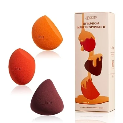 Image de Jessup Éponges Maquillage, 3 pièces Set de Maquillage Fond Teint pour Visage Doux Beauté Mélangeurs Blender Correcteur Outils Éponge, SP013