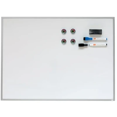 Image de Nobo Petit Tableau Magnétique avec Cadre en Aluminium, Effaçable à Sec, Maison/Bureau, 585 x 430 mm, Fixations Murales / Marqueurs Aimants Effaceur Inclus, Blanc, 1903777, blanc