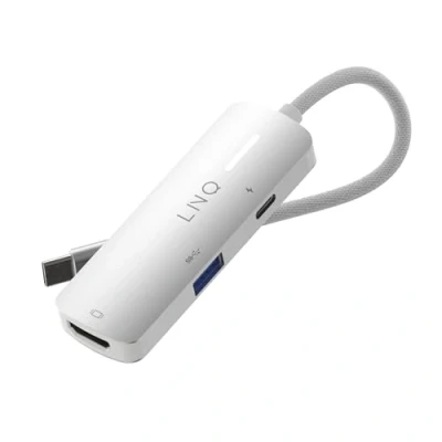 Image de Adaptateur HDMI 4K LINQ Connects avec PD et USB A Compatible Ordinateurs Portables Smartphones