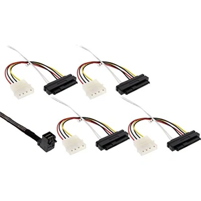 Image de InLine Câble interne SAS direct 4 voies Disque dur Mini 4x (SFF 8643) pour alimentation plots, 29 broches…