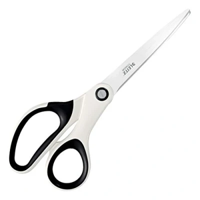 Image de Leitz Ciseaux Titane, Droitiers ou Gauchers (Ambidextre), 6,7 x 1,5 15 cm, Fournitures de Bureau, Grip Ergonomique, Gamme WOW, Blanc Nacré