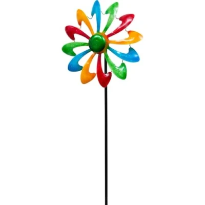 Image de Girouette HQ Metal Wind Spinner: Single Windmill 110244 Multicolore 24 x 70 cm