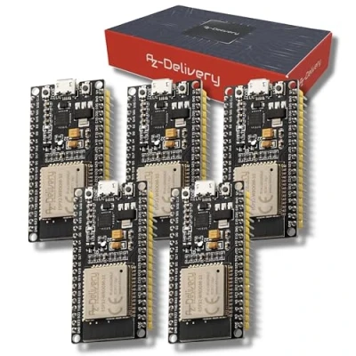 Image de AZDelivery 5 x ESP32 NodeMCU Module WLAN WiFi Dev Kit C Development Board avec CP2102 (successeur de ESP8266) Compatible Arduino incluant Un E Book!